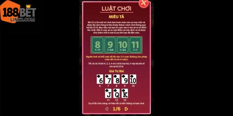 Chi tiết cách chơi bài 32 lá dành cho người mới tại 188BET.