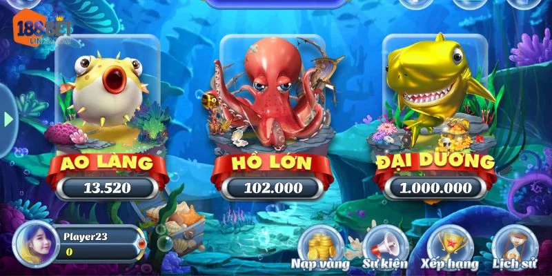 Các sảnh cược Thần Tài Bắn Cá được thiết kế đa dạng mức ăn tiền. 