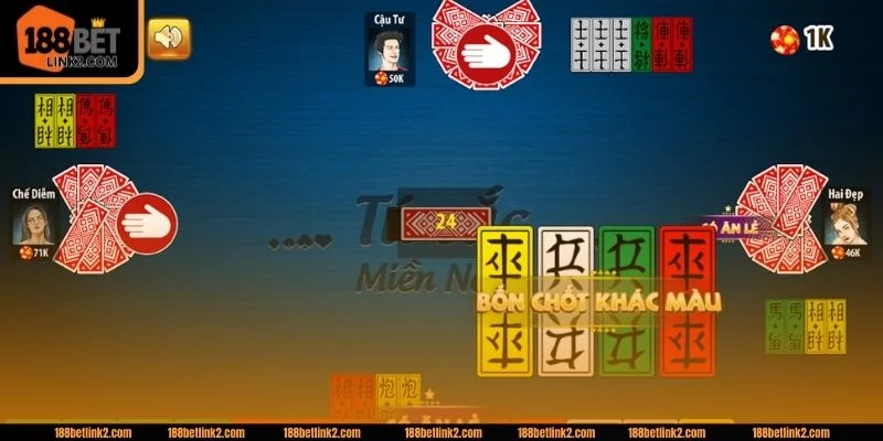 Các tay bài Tứ Sắc được chia thành nhiều bộ, có giá trị khác biệt.